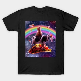 Space Dog Riding Cow Unicorn - Taco & Burrito T-Shirt